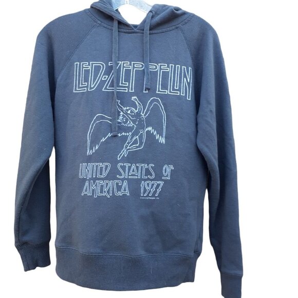 Official Led Zeppelin Hoodie Retro United States of America 1977 Metal R…